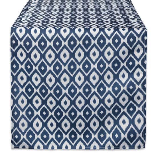 Blue Ikat Outdoor Table Runner 14" x 108"